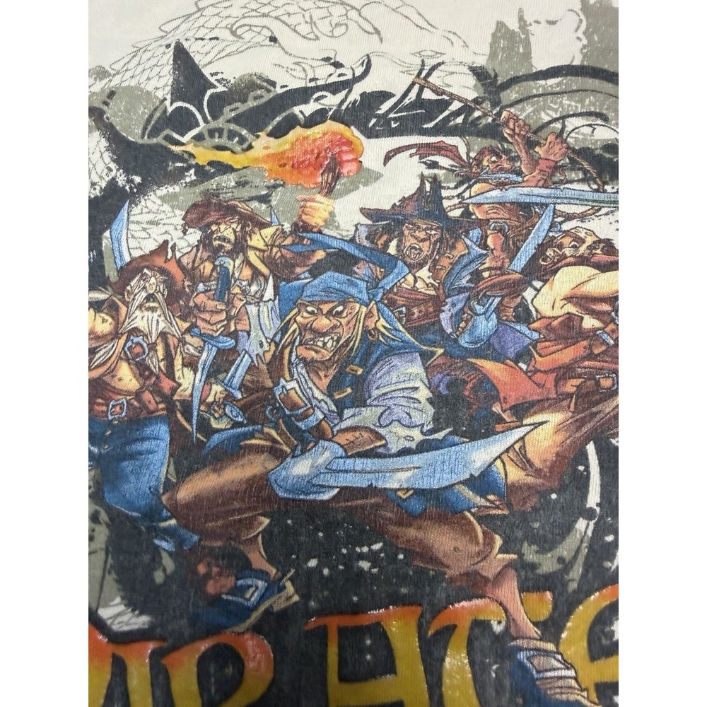 Vintage Y2K Disney Pirates of the Caribbean Kids T Shirt Size 7/8 (Stains) - Picture 4 of 15